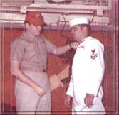 Ens. Ennis pinning my Aircrew Wings June 1998.